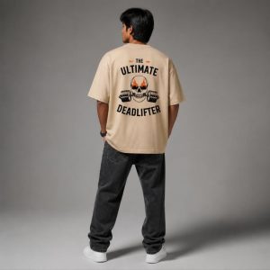 Ultimate Deadlifter Oversized T-Shirt – Sand Beige